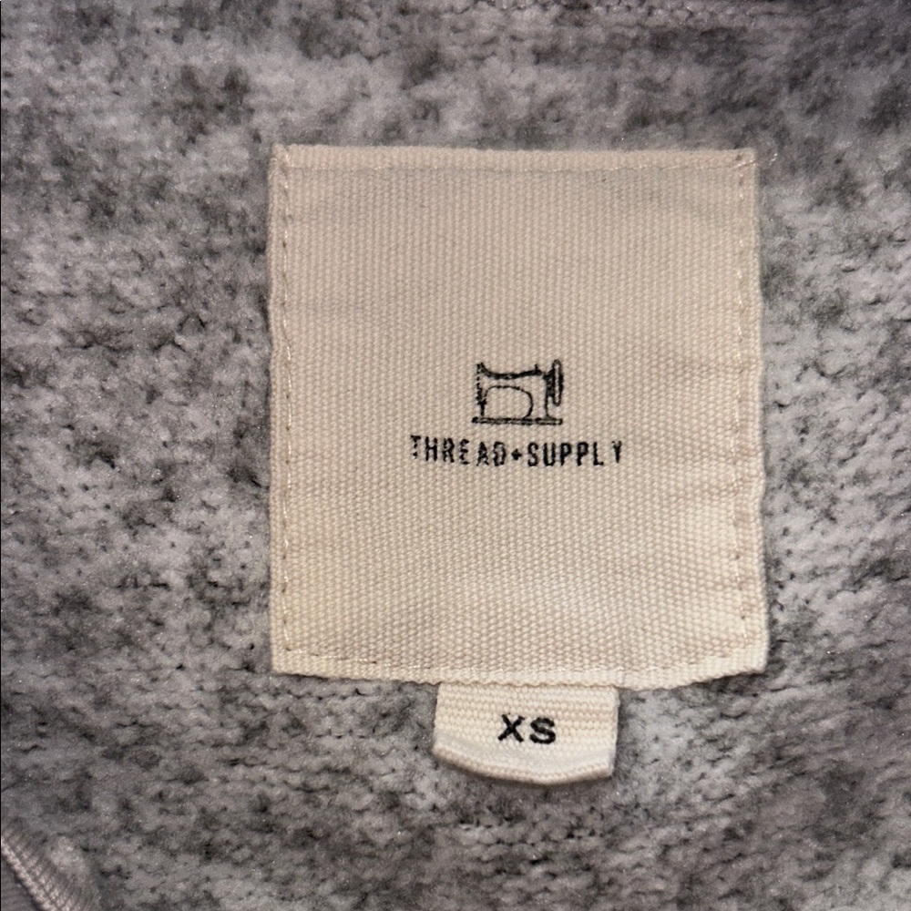 🌻Thread & Supply Light Gray Button-Up Pullover Hoodie Size XS - Picture 2 of 11